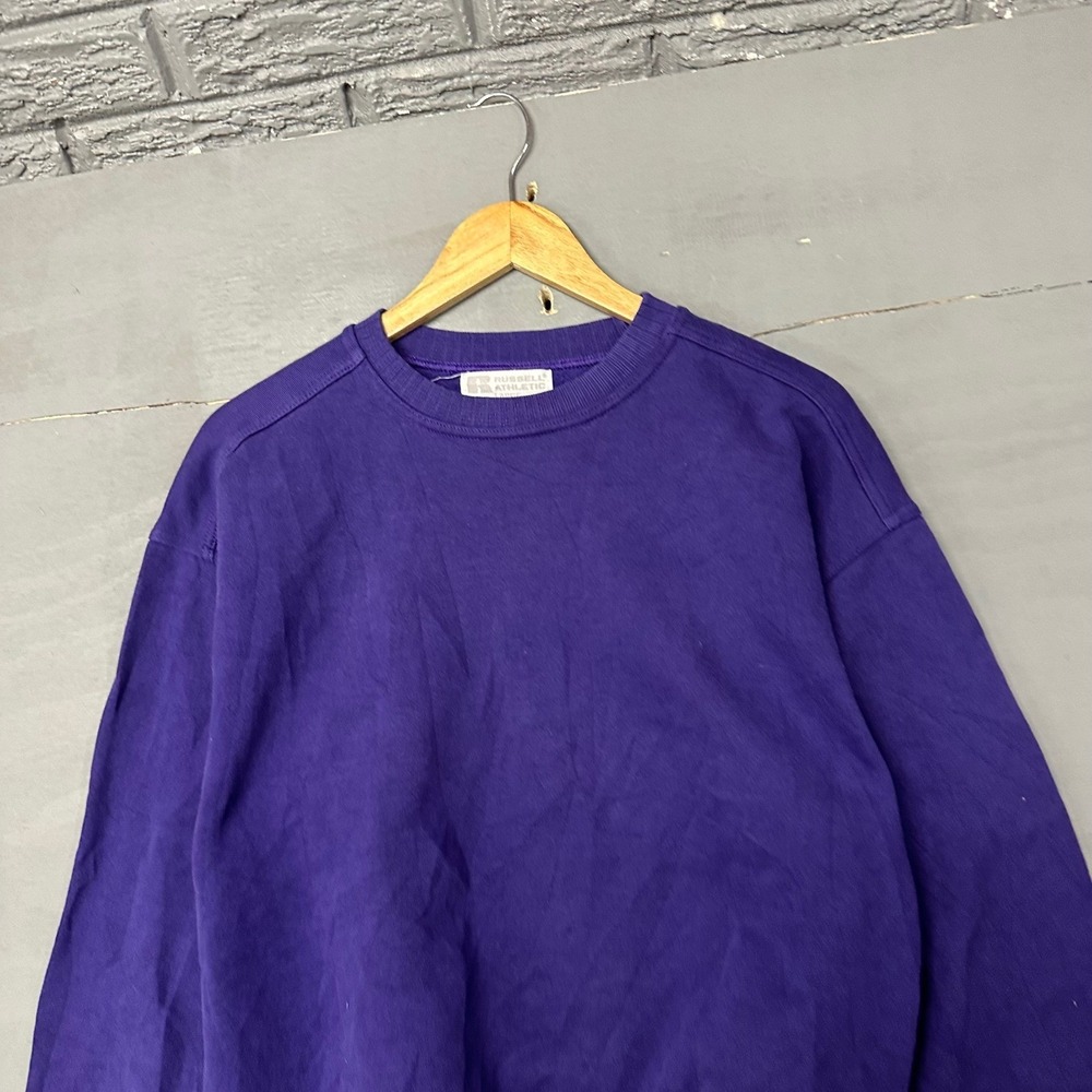 Vintage Russell Athletic Purple Crewneck‎ Sweatshirt Made in USA Large 90s Tag